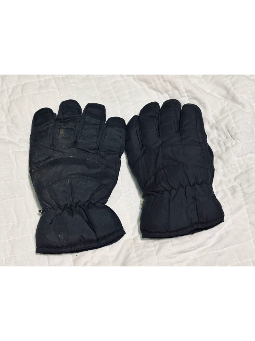 Black Waterproof Insulated Winter Gloves With Elastic Cuffs & Reinforced Palms F